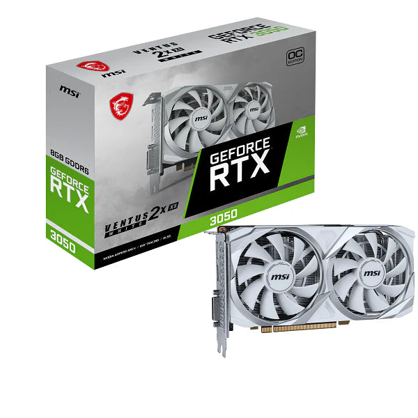 CARTE GRAPHIQUE MSI RTX 3050 VENTUS 2X 8G OC WHITE